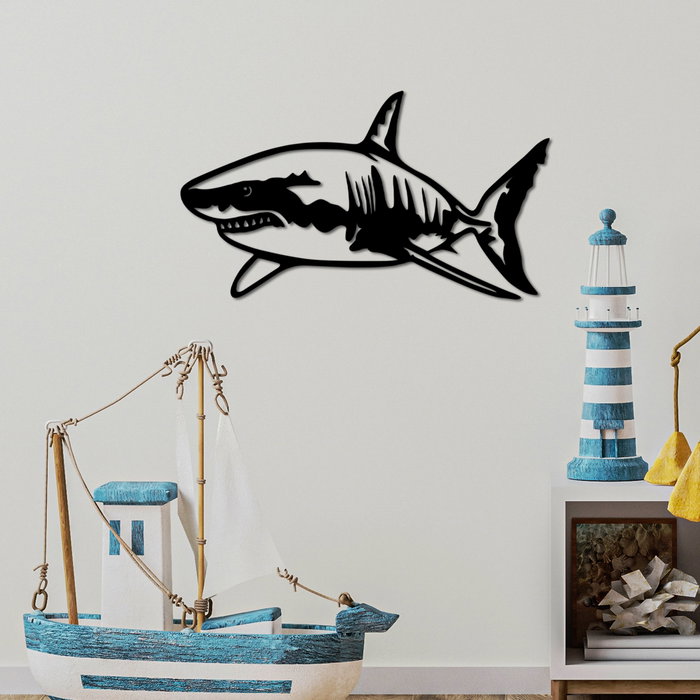 Wallity Shark - M Escultura de Pared Metálica Negra Wallity Shark - M Escultura de Pared Metálica Negra